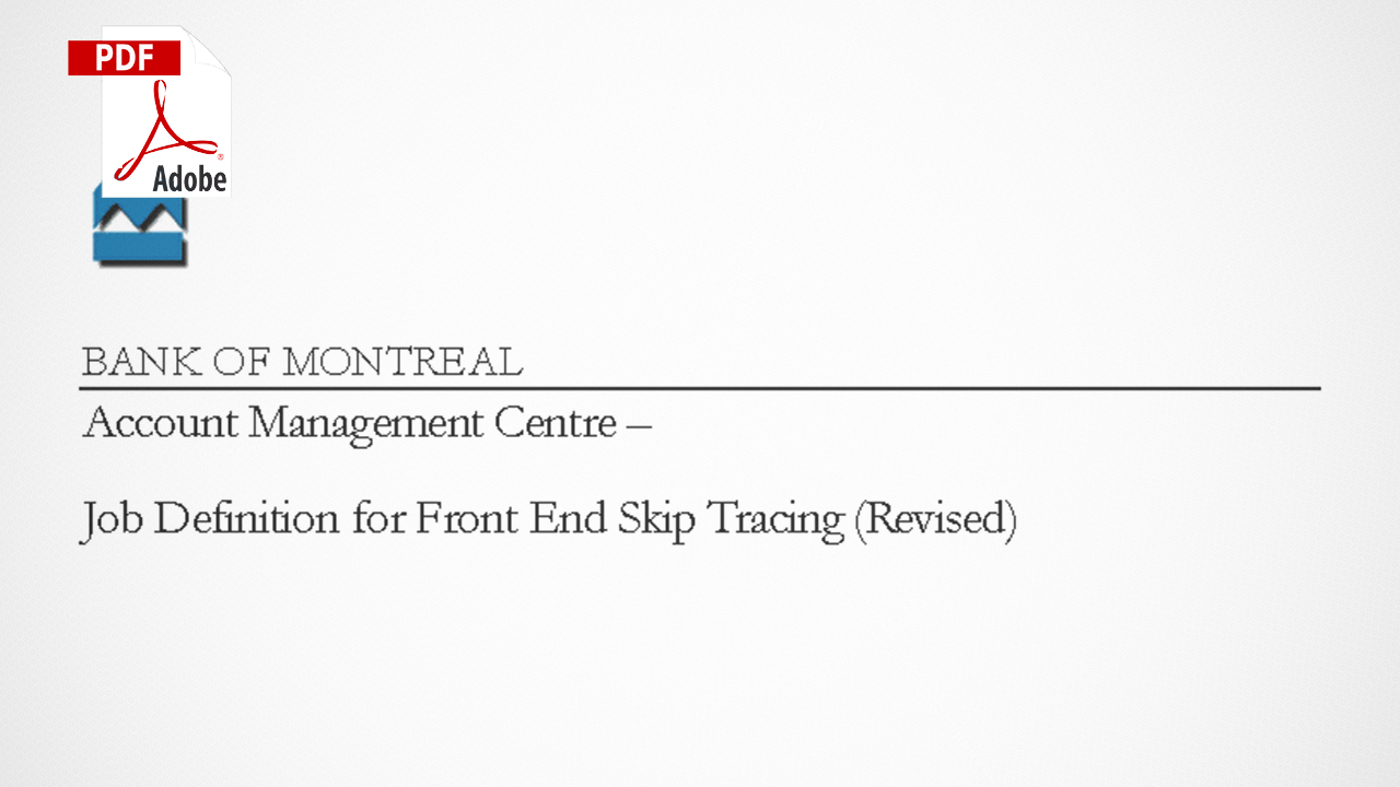 Front End Skip Tracing Proposal