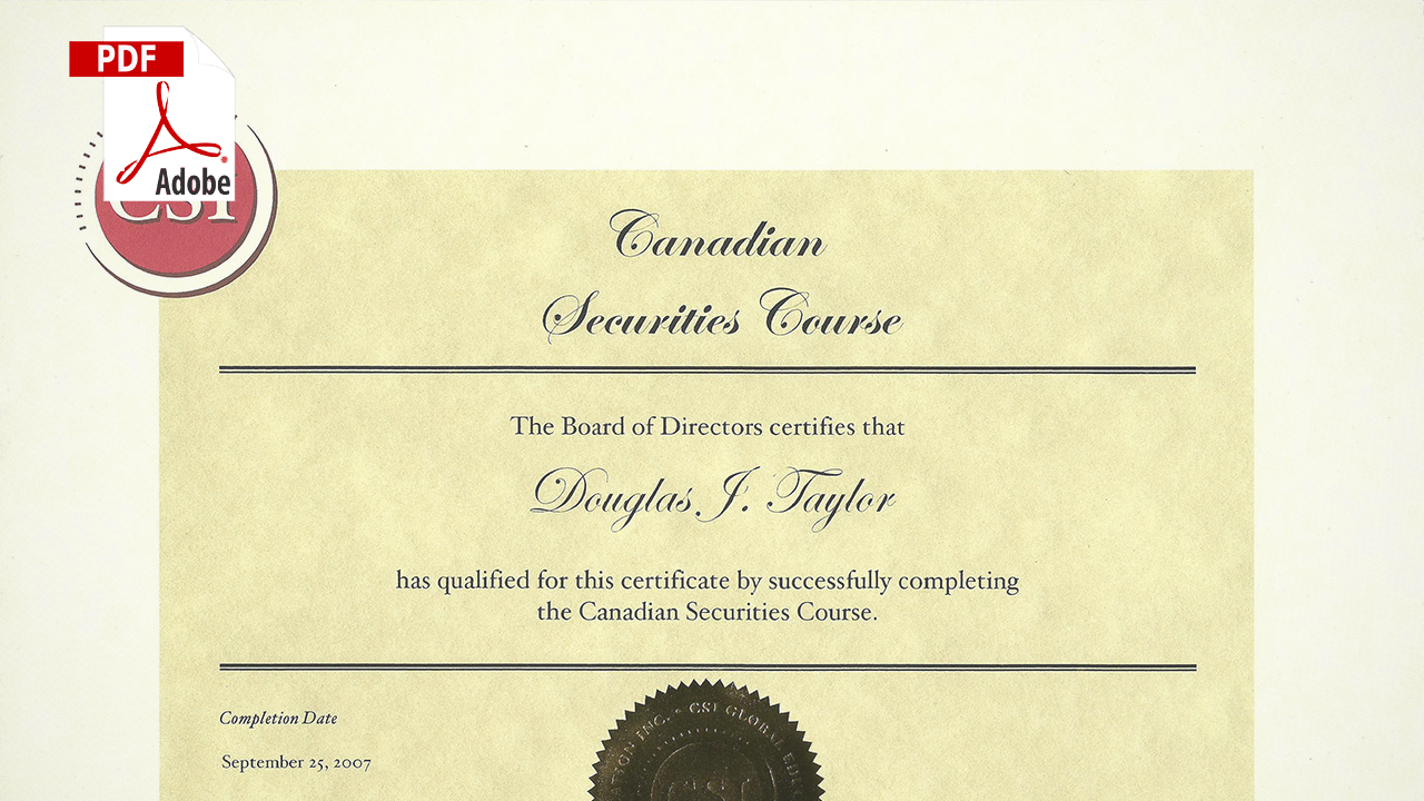 Canadian Securities Course (CSC)