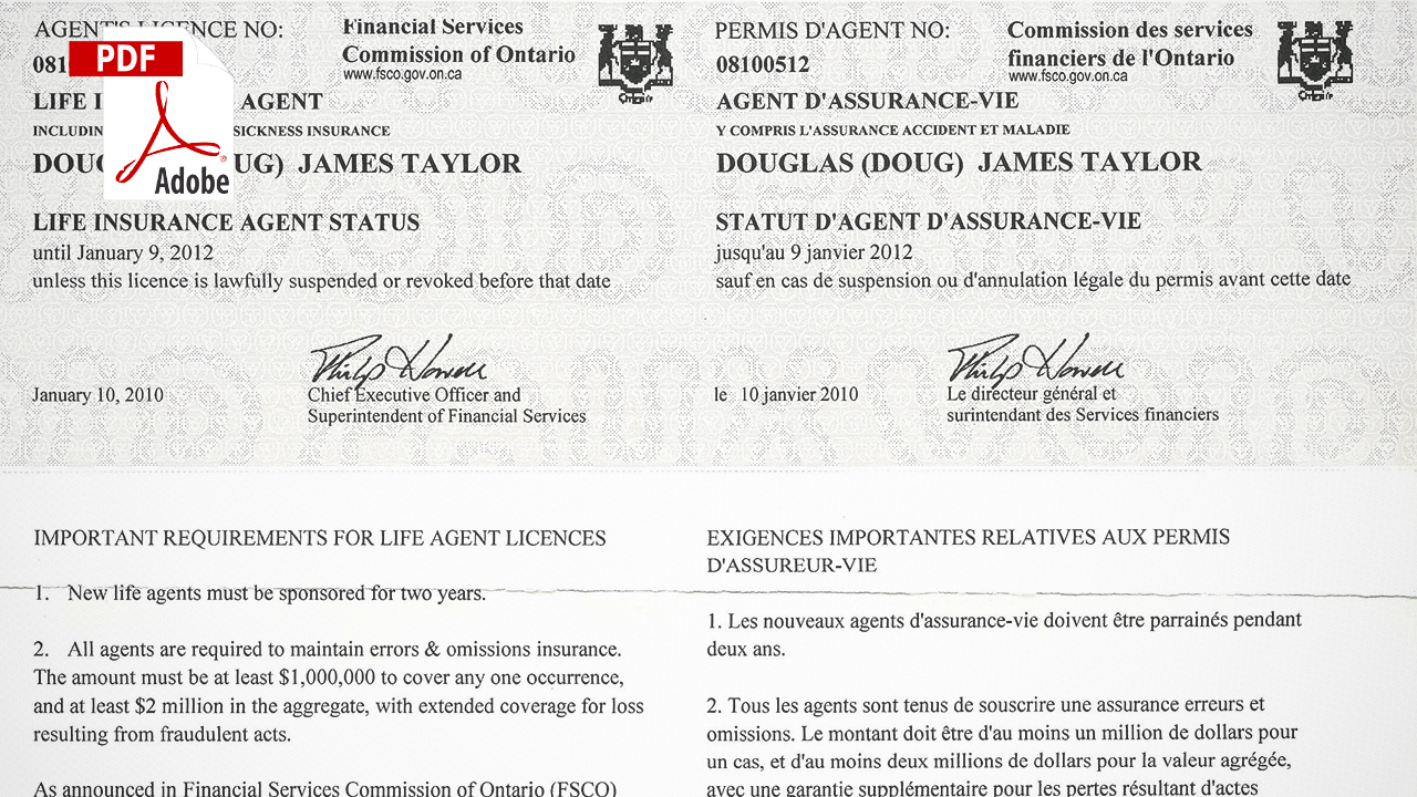 FSCO Life Insurance Agent License