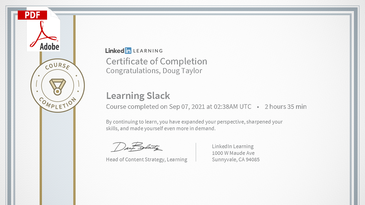 LinkedIn Learning - Learning Slack