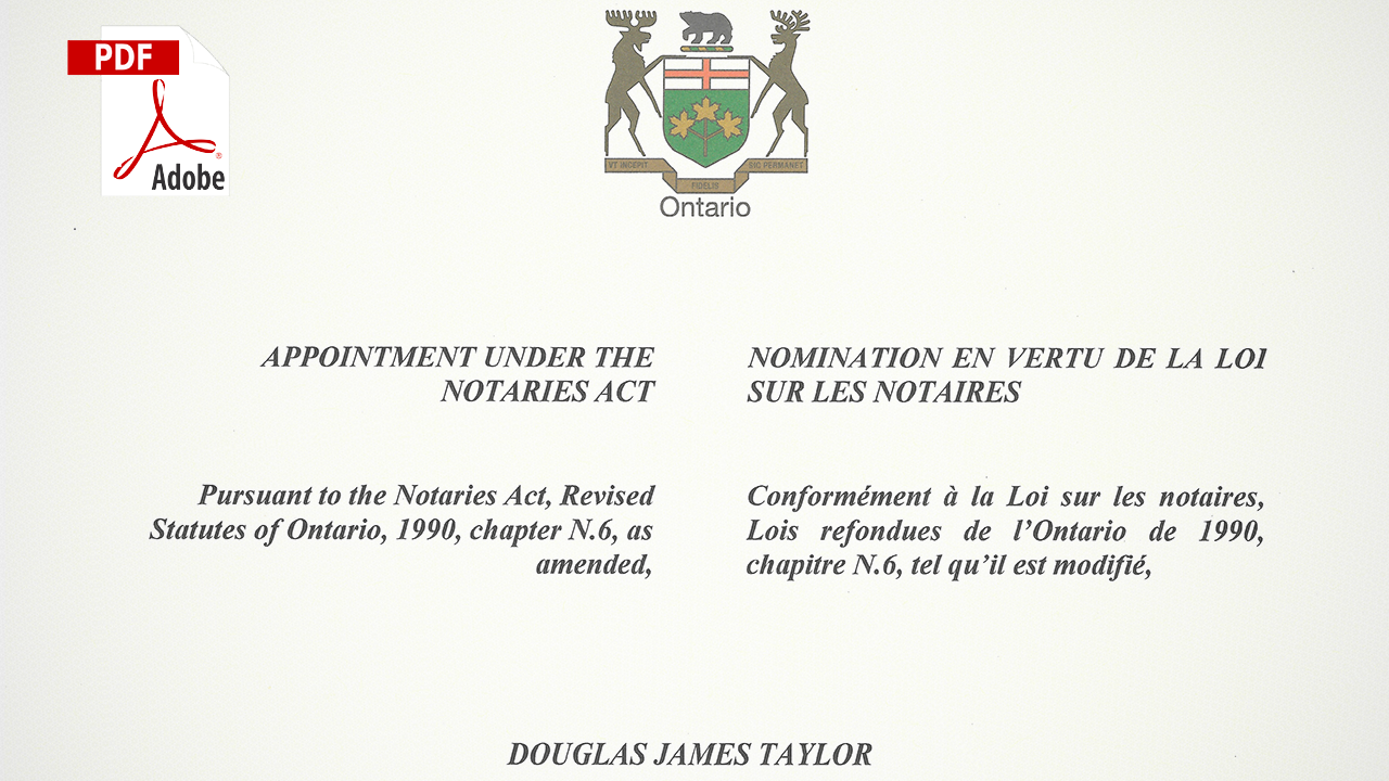 Notary Public Certificate